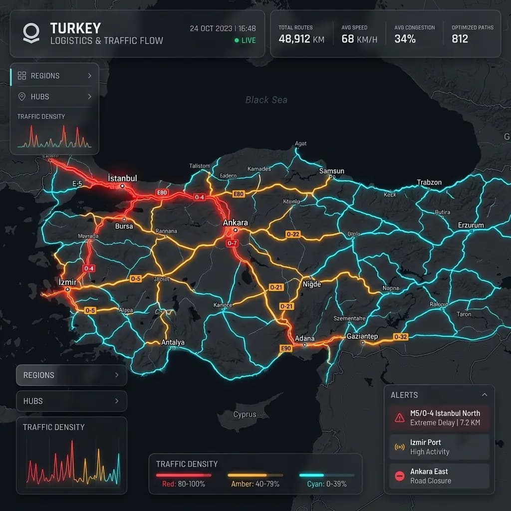 Temsili dekoratif ulaşım görseli — gerçek/canlı trafik verisi değildir